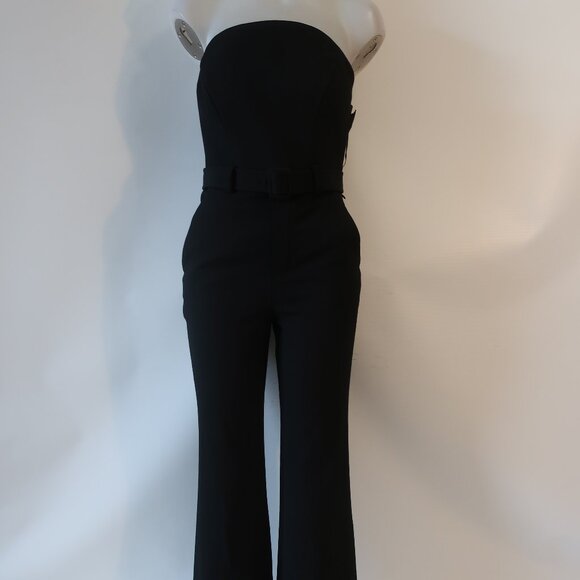 NWT Womens A.L.C. Black Strapless Belted Jumpsuit 6 - Picture 1 of 12